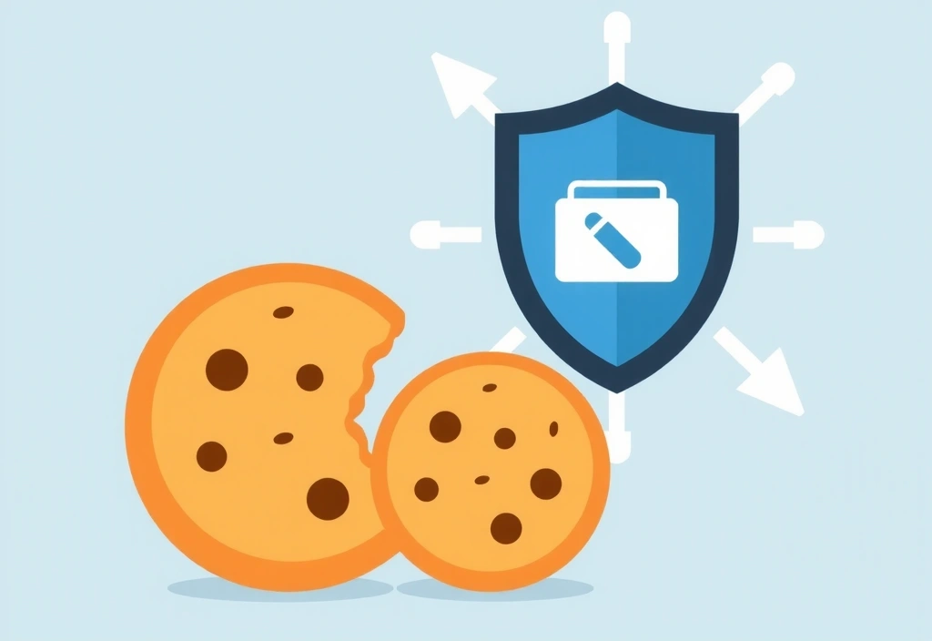 Illustration von Browser-Cookies und Privatsphäre-Einstellungen