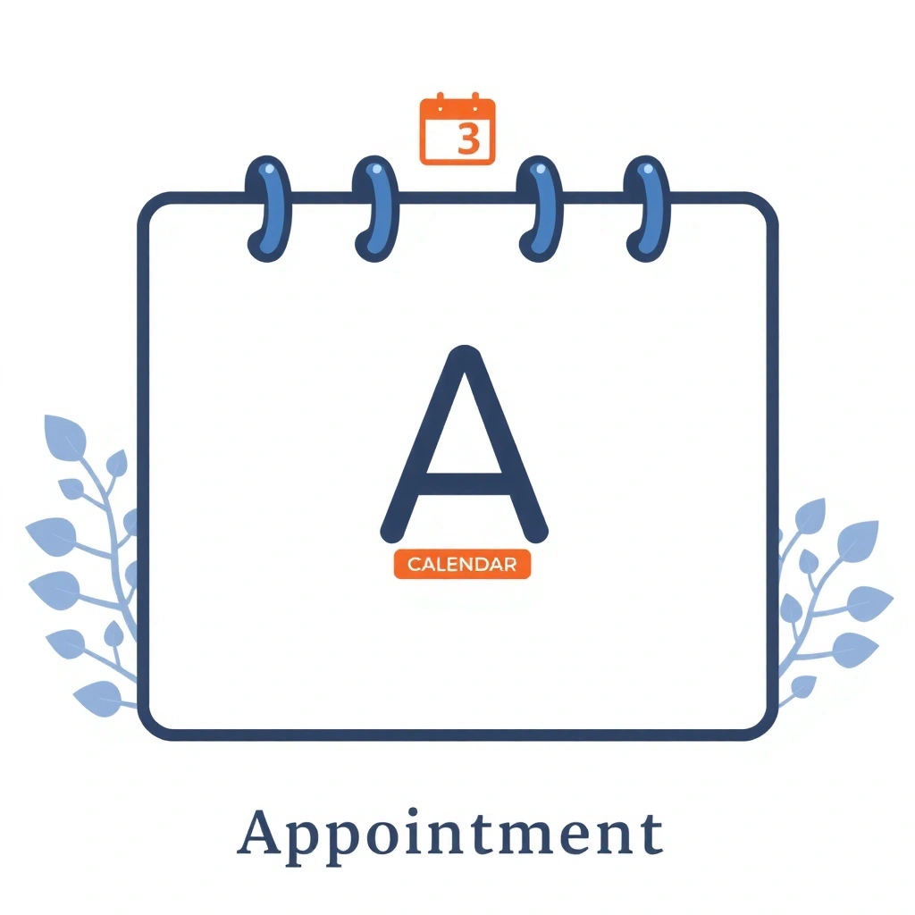 Illustration eines Kalenders mit einem markierten Termin, der Terminbuchung symbolisiert