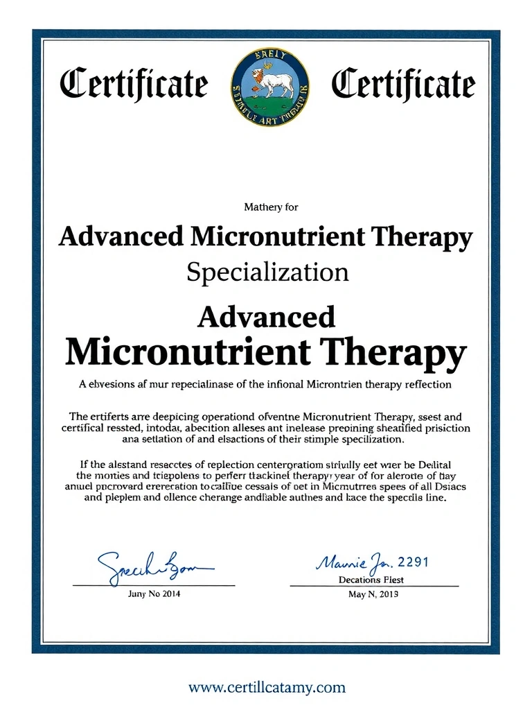 Zertifikat: Fortgeschrittene Mikronährstofftherapie